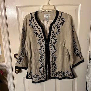 Womens Sz XL Beautiful Embroidered Jacket